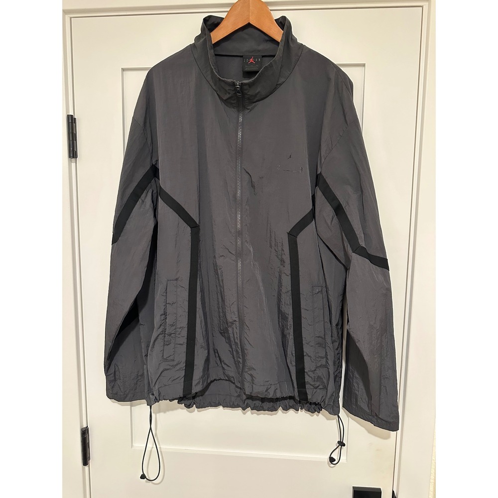 Jordan 23 Engineered Mens XXL Gray Nylon Full Zip Windbreaker Lightweight Jacket